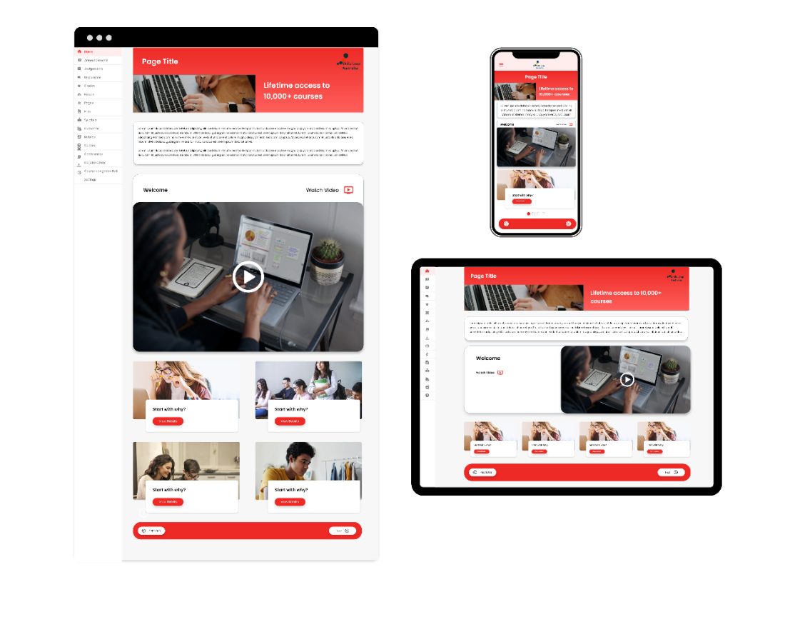The same Canvas template shown on desktop, tablet and phone